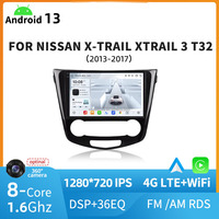 Autoradio Android 13 1280*720 IPS Car-play 4G LTE Navigateur pour NISSAN X-TRAIL XTRAIL 3 T32 2013-2017
