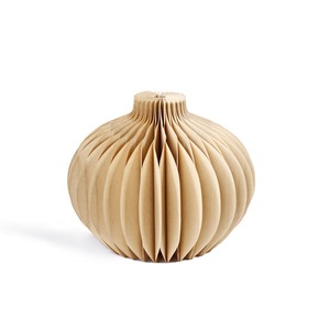 Vase en papier nid d'abeille minimaliste moderne, décor pliable pour arrangement floral de table de mariage bohème - Product Image 6