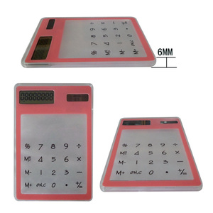 Calculatrice de poche à écran tactile solaire transparent à 8 chiffres en plastique extra fin - Product Image 4