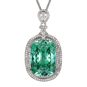 Bulk Order Copper Big Cushion Cut Cubic Zirconia Premium Jewelry Retro <b>Pink</b> Dried Rose Pendant <b>Necklace</b> for Women Festival Gift - Product Image 1