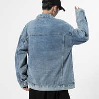 Veste en jean tendance avec impression de logo personnalisé en EJ-002 Manteau élégant Vestes en jean Veste bandana à moteur noire pour hommes