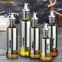 Ensemble de vaporisateurs de cuisine en acier inoxydable, récipient à assaisonnement, distributeur d'huile d'olive en métal, flacon pulvérisateur pour la cuisine