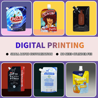 Op Maat Bedrukt Laag Moq Digitaal Bedrukt Kleurrijk Vruchtenpoedersap En Voedingssupplement Tuit Zakje Mylar Zakken 250Ml