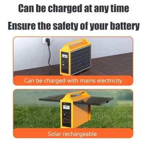 Station d'alimentation solaire portable 200w avec panneau solaire intégré avec sorties AC/DC/USB/PD pour le camping et les situations d'urgence - Product Image 1