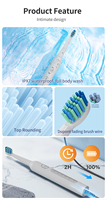 Proveedor de cepillos de dientes T5 Nuevo cepillo de dientes Cepillo de dientes electrónico recargable con 8 cerdas de nailon suave y estuche de viaje