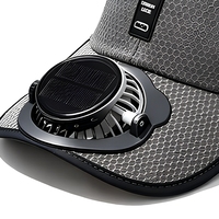 Casquette de baseball solaire avec ventilateur intégré UPF50+ Protection solaire Chapeau rafraîchissant en maille Rechargeable par USB Visière avec ventilateur détachable pour activités de plein air, pêche et cyclisme