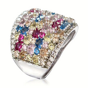 Anello con Gemme Colorate per Donne, Gioiello da Dito di Lusso alla Moda - Product Image 3