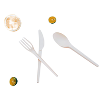 Fourchette, couteau et cuillère en CPLA certifiés compostables, résistants aux hautes températures, pour la plage, le sable et le camping