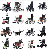 Fauteuil roulant manuel 4x4 en alliage d'aluminium pliable portable pour personnes âgées, aide à la marche en extérieur, hauteur réglable, béquilles, marcheur