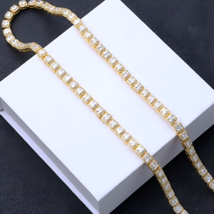 Collares de cadena tipo tenis de lujo, chapados en oro de 18K y plata 925, con moissanita VVS, estilo Hip Hop, que pasan la prueba del diamante, con varias longitudes - Product Image 6