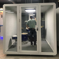Cosses de bureau acoustiques modernes et écologiques à 4 niveaux Cabine vocale portable amovible Cadre en acier Insonorisé Immeuble de bureaux Extérieur