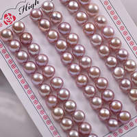 Perles d'eau douce naturelles de qualité AAAA, bouton, 9-9,5 mm, trou semi-percé, perles en vrac, blanc/rose/lavande/noir