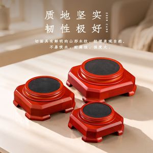 Socle de présentation rond en bois massif pour objets décoratifs, pots de fleurs, théières, brûleurs d'encens, différentes tailles - Product Image 4