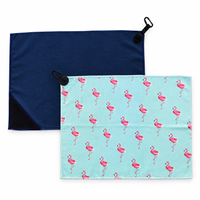 Serviette de golf Wuxi Ivy à faible MOQ, en microfibre, sublimée, gaufrée, avec aimant, ensemble de deux pièces