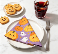 Serviettes jetables à motifs de citrouilles et de fantômes effrayants pour Halloween, serviettes de fête jetables épaisses imprimées sur le thème d'Halloween