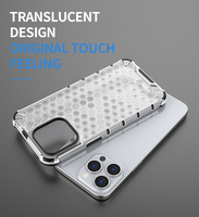 Pour iPhone 15 Pro Max Antichoc TPU PC Téléphone Cas Transparent En Nid D'abeille étui Pour iPhone 7 8 Plus 11 12 13 14 Mobile Couverture Cas