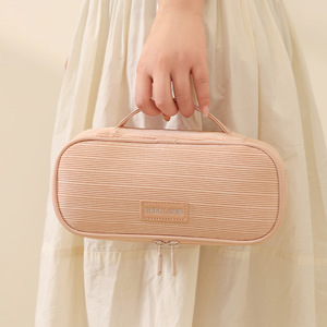 Sac à cosmétiques Beilian, grande capacité, étanche, trousse de maquillage de voyage, pochette de toilette portable et organisée, gris, rose, beige, bleu - Product Image 2