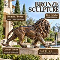 Sculpture de lion en bronze sur mesure, grande statue d'animal antique pour villa, hôtel, place publique, entrée de jardin, décoration extérieure, directement de l'usine