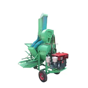 High Efficiency Mobile Diesel Engine Driven Fresh Millet Thresher/Sorghum Rape Seed Threshing Machine With Vibrating Screen