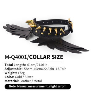 Collar BDSM de cuero con alas de Ángel, adecuado para juegos de rol para adultos. Disponible en dos colores, también adecuado para principiantes de BDSM - Product Image 6