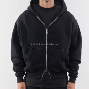 Brown Zipper Premium 100% Cotton French Terry Hoddies Plain Custom <b>Graphic</b> Printing Hoodies Heavyweight <b>Zip</b> <b>up</b> <b>Hoodie</b> - Product Image 2