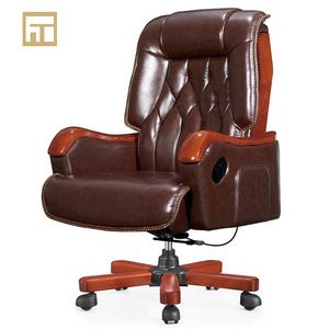 High Quality boss <strong>Chair</strong> Ripple Black <strong>Brown</strong> Genuine Leather Bent Wood Luxury Wooden Ceo Executive <strong>Office</strong> <strong>Chair</strong> - Product Image 3