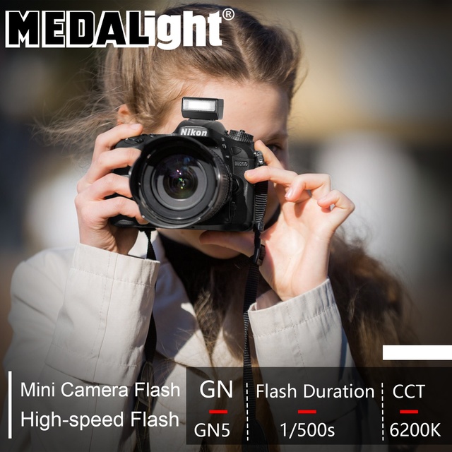 New Professional Super Mini F1S Speedlite Camera Flash for Ricoh GR3/ ZV-1 Universal Hot Shoe-Rechargeable & Portable
