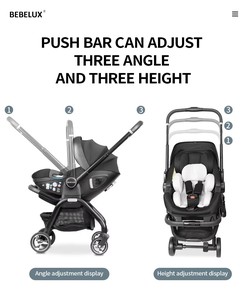 Sistema de Viaje 5 en 1 OEM, Cochecito de Bebé de Lujo con Base para Asiento, Funcional y Plegable, Color Negro - Product Image 3