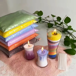 Gran oferta de velas de cera de arena de lujo en Cajas de Regalo coloridas cera de arena granular de perlas para bodas y vacaciones cera de arena hecha en China - Product Image 1