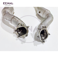 Ecnal pour Bentley Continental GT 4.0T 2012-2017, downpipe catalyseur haute performance en acier inoxydable SS304 avec bouclier thermique
