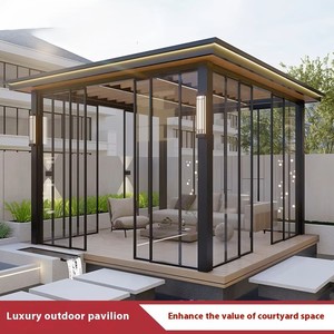 Nouveau pavillon extérieur en alliage d'aluminium de style chinois pavillon de thé Villa de loisirs de jardin avec gazebo et pavi de pergola - Product Image 3