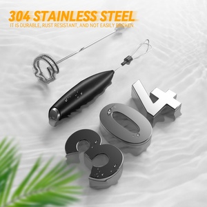 Batteria montalatte elettrico frullino per le uova portatile caffettiera cucina bevanda schiuma frusta Mixer caffè panna frusta schiumosa - Product Image 5