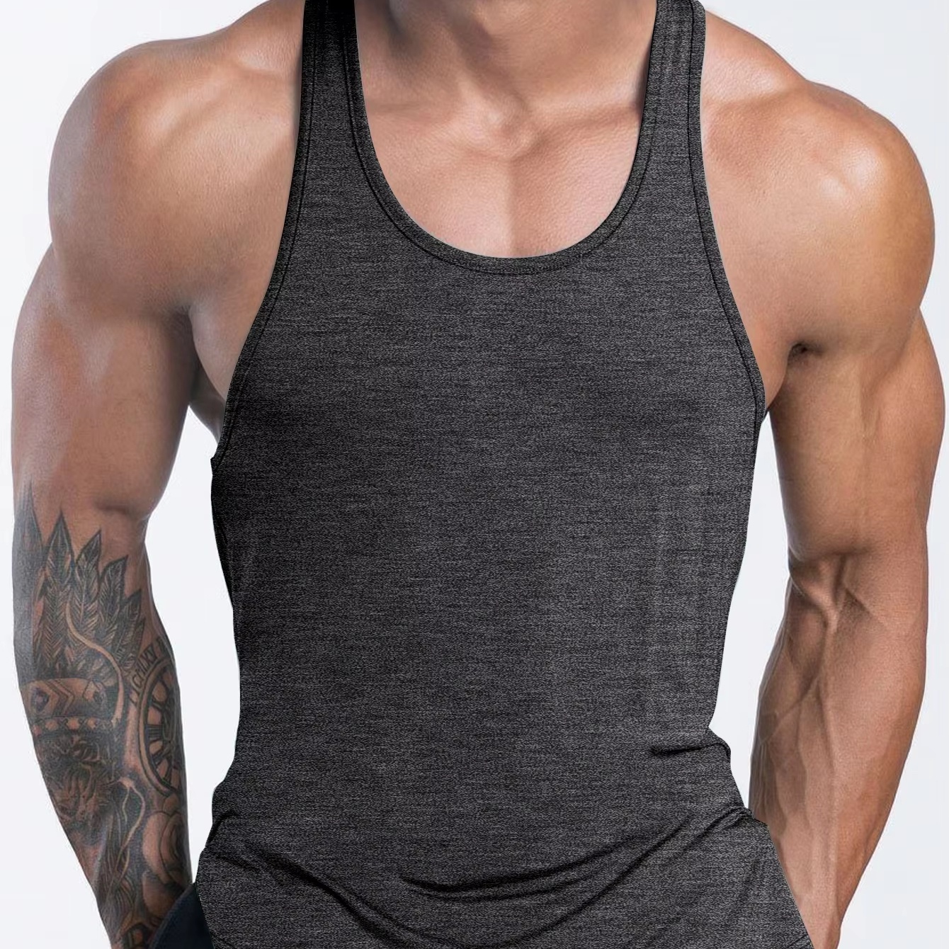 LL- HXB1 Summer Clothes Man's Sleeveless Leisure Sports Vest Solid Color Sportswear Fitness Yoga Wear Custom logo