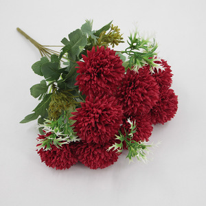 Ramo de Crisantemos Artificiales Jessie de 48 cm, Flor de Seda para Decoración de Bodas y Hogar - Product Image 1