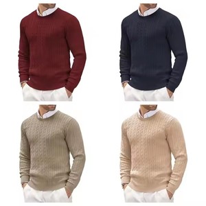 Manufacturer Wholesale Casual Men's Long Sleeve <strong>Cable</strong> <strong>Knit</strong> Pullover <strong>Sweater</strong> Crewneck <strong>Sweater</strong> With Twist Patterned - Product Image 5