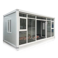 Maison conteneur pliable de luxe extensible 40 pieds, maisonnette modulaire préfabriquée, structure en acier, design moderne, pour hôtel, hôpital, hall, parc