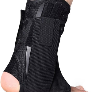Attelle de cheville à lacets avec stabilisateurs latéraux et protection de la force de la ceinture de fixation auxiliaire croisée - Product Image 1