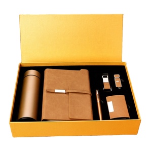 Custom Logo Luxury Promotional Corporate Work Gift Stainless Steel Vacuum Cup USB Business Gift Set