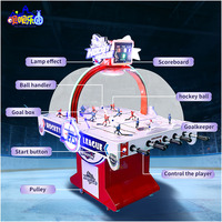 Machine de jeu d'arcade Ice Ball, table de hockey sur glace à 2 joueurs, à monnayeur, avec structure métallique et support en anglais