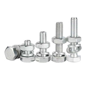 M4 M5 M6 M8 Hex Bolt Nut Washer Set Grade 4.8 Carbon Steel White Zinc Coated Construction Fasteners - Product Image 2
