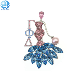 Nuevo diseño Gamma Phi Delta 1943 alfileres de joyería bebé rosa azul con incrustaciones de mariposa esmalte GPD insignia de aleación de Metal broche de hermandad griega - Product Image 4