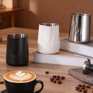Tasse à <span class=keywords><strong>café</strong></span> en acier inoxydable 304, pot à lait, tasse à bulles, pot à fleurs à bec pointu, tasse à cire, design moderne et simple pour bar - Product Image 1