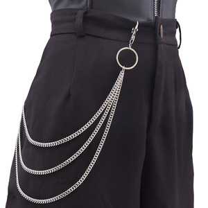 โซ่คาดเอวฮิปฮอปเมทัลสามชั้น โลหะผสมสังกะสี โซ่คล้องกางเกง สไตล์พังก์แฟชั่น เครื่องประดับสำหรับใส่ทุกวัน - Product Image 1