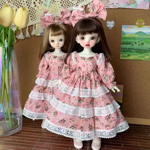 Großhandel 1/6 BJD Puppen kleidung für 12-Zoll-Puppe Romantische Retro Cupcake Kleid Pink