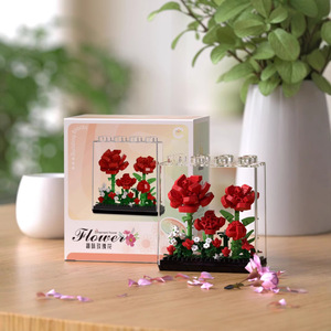 Mini Plastic Model Toy Building <strong>Blocks</strong> Eternal Flower Bouquet Assembly Decoration Ornament - Product Image 3