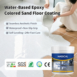 Peinture époxy colorée pour sols, revêtement liquide à base d'eau, auto-nivelant, imitation carreaux de marbre, antidérapant, personnalisable - Product Image 1