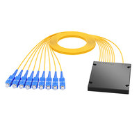 Répartiteur PLC à fibre optique 1x8 SC UPC, boîtier ABS, monomode, distribution de signal réseau FTTH PON, haute qualité, prix usine