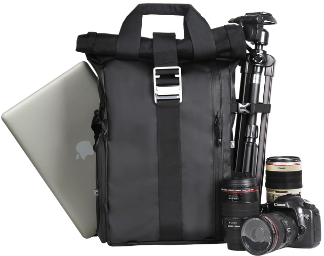 Professional Waterproof Nylon Large Capacity Shockproof Dslr Camera Roll up Tool Bag Backpack