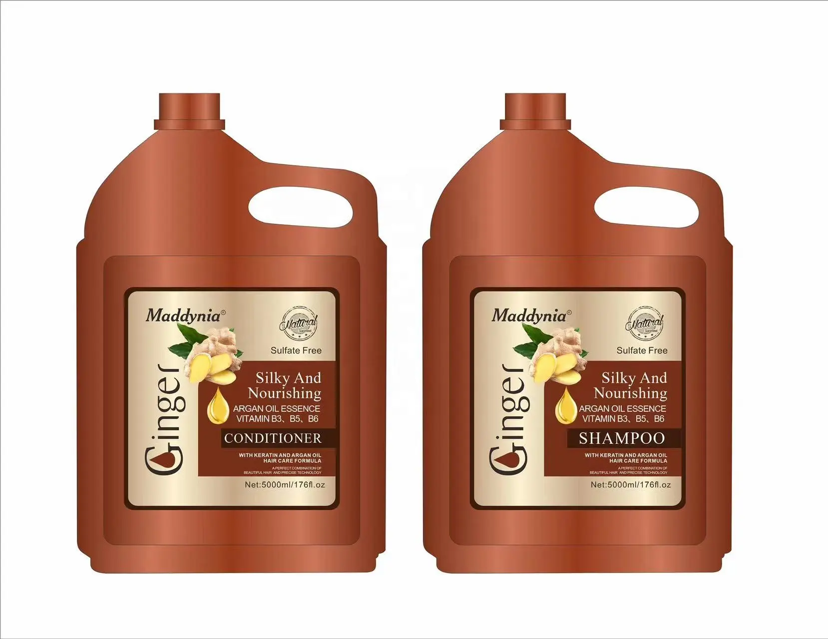 Maddynia sampo penumbuh rambut jahe 5 galon organik kondisioner sampo nutrisi argan bebas sulfat label pribadi