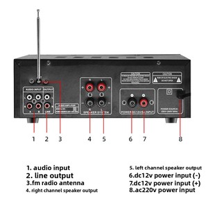 Amplificateur domestique 2 canaux haute puissance à vente chaude 12V 220V pour égaliseur EQ double usage <span class=keywords><strong>voiture</strong></span> et karaoké en plein air - Product Image 4